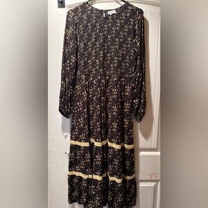 Polagram Black and Yellow Maxi Dress